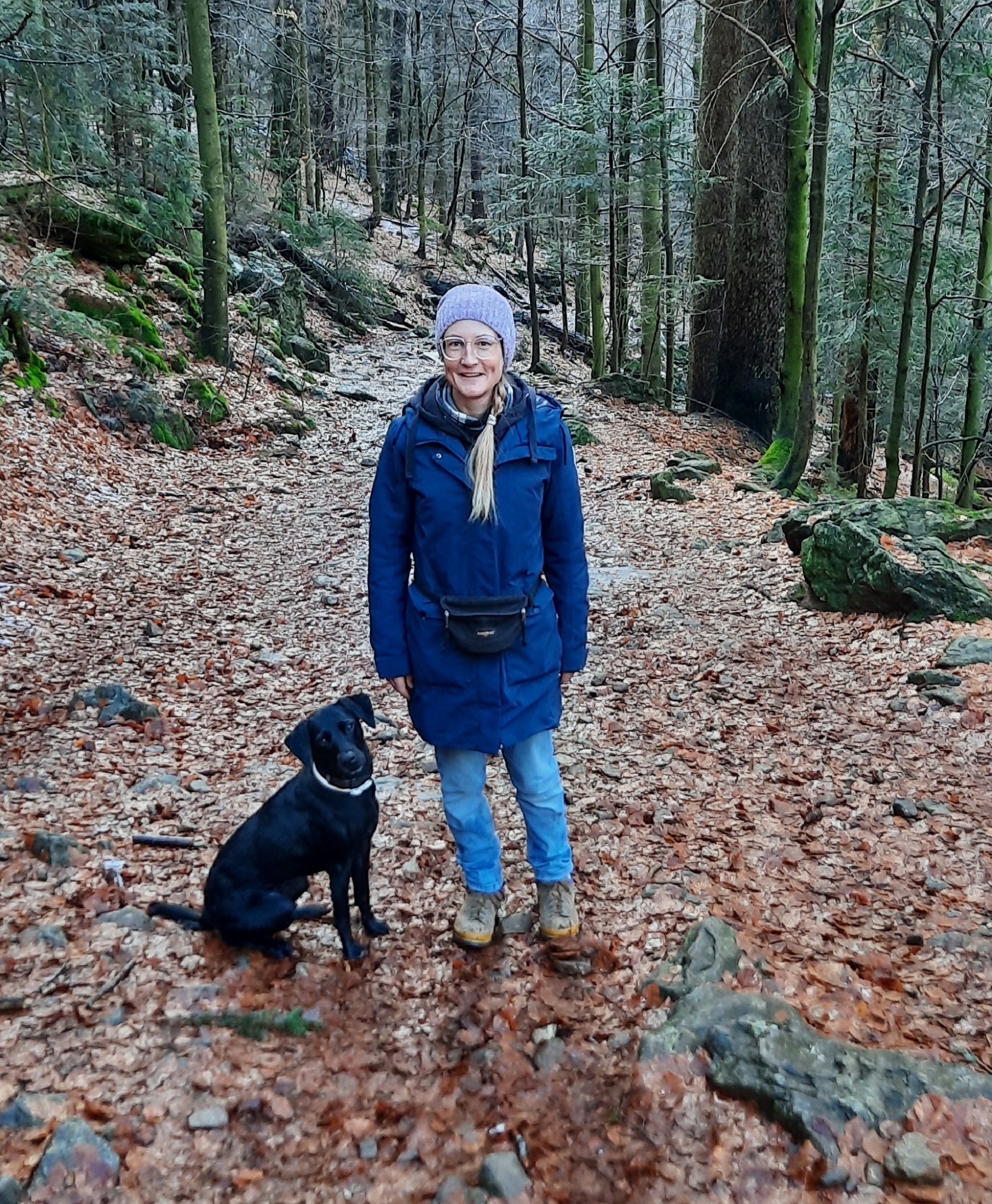 Melanie Preuss Natur Wald Hund Melanie Preuß mit Pferd und Hund – Angebote für achtsame, individuelle Begleitung von Pferd & Mensch.